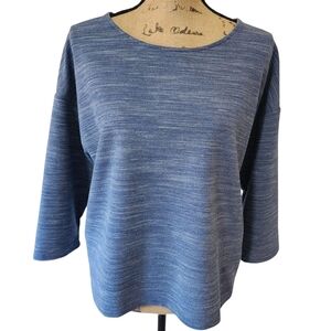 Chico’s Blue 3/4 Sleeve Stretch Top Size 1 (M 8/10)